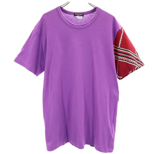 COMME des GARCONS HOMME PLUS コムデギャルソンオムプリュス 2011年 日本製 半袖 袖切替 Tシャツ パープル系 メンズ