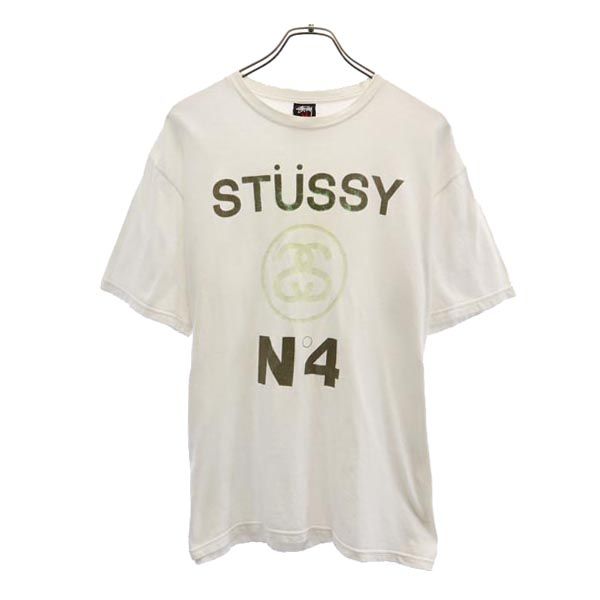 STUSSY ステューシー ロゴプリント 半袖 Tシャツ M ホワイト系 メンズ