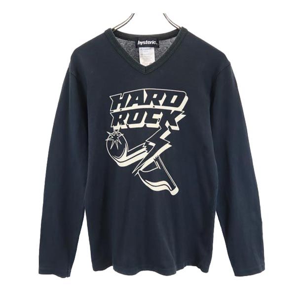 HYSTERIC ヒステリック 日本製 ロゴプリント 長袖 Tシャツ FREE ブラック系 ロンT レディース