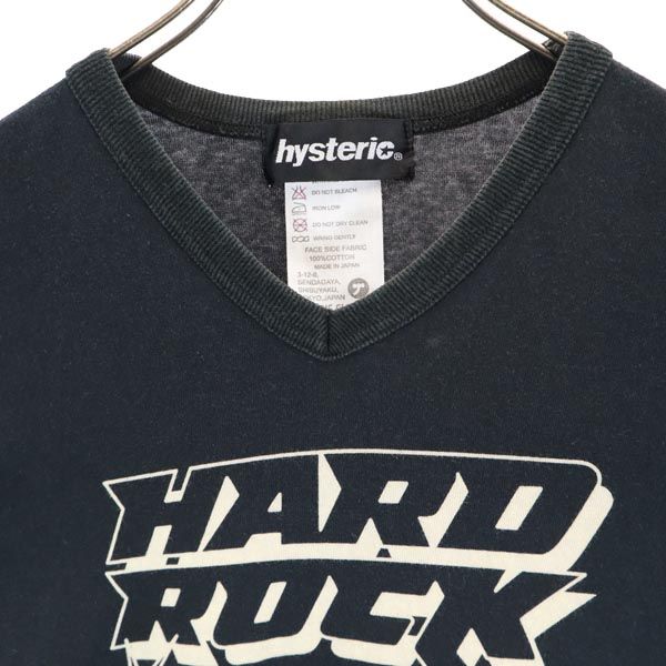 HYSTERIC ヒステリック 日本製 ロゴプリント 長袖 Tシャツ FREE ブラック系 ロンT レディース