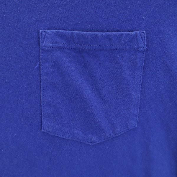 Hanes ヘインズ 日本製 半袖 Vネック Tシャツ S ネイビー系 ポケT メンズ