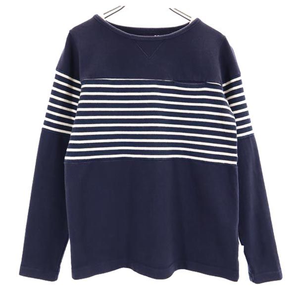 WHITE MOUNTAINEERING ホワイトマウンテニアリング ボーダー柄 長袖 Tシャツ 0 ネイビー×アイボリー ロンT レディース