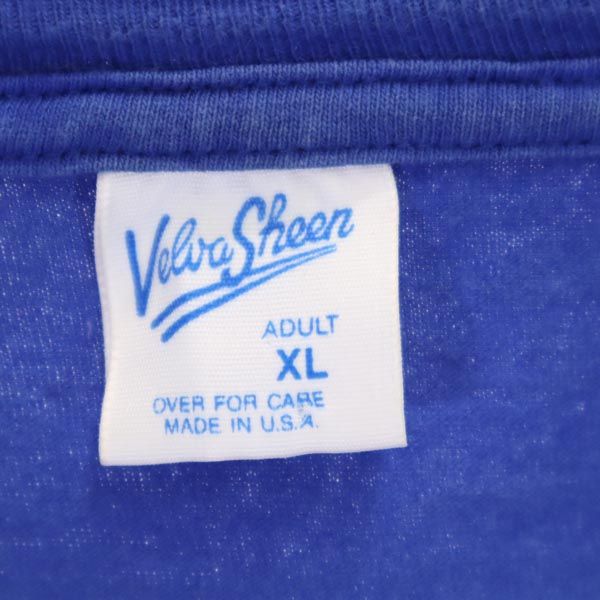 Velva Sheen ベルバシーン 90s USA製 オールド ミッキーマウス 半袖 Tシャツ XL ブルー系 レディース