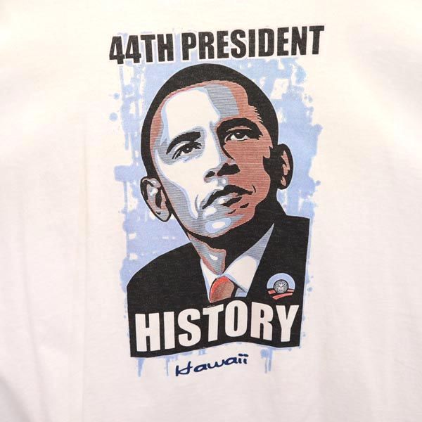 デルタ オバマ大統領 プリント 半袖 Tシャツ XL ホワイト系 DELTA メンズ