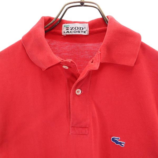 LACOSTE ラコステ 70s 糸巻タグ ヴィンテージ ワンポイント 半袖 ポロシャツ 赤 メンズ