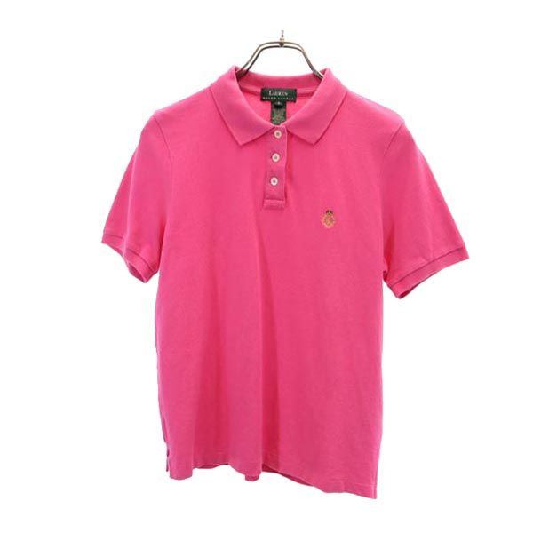 LAUREN RALPH LAUREN ローレンラルフローレン 半袖 ポロシャツ S ピンク 鹿の子 レディース