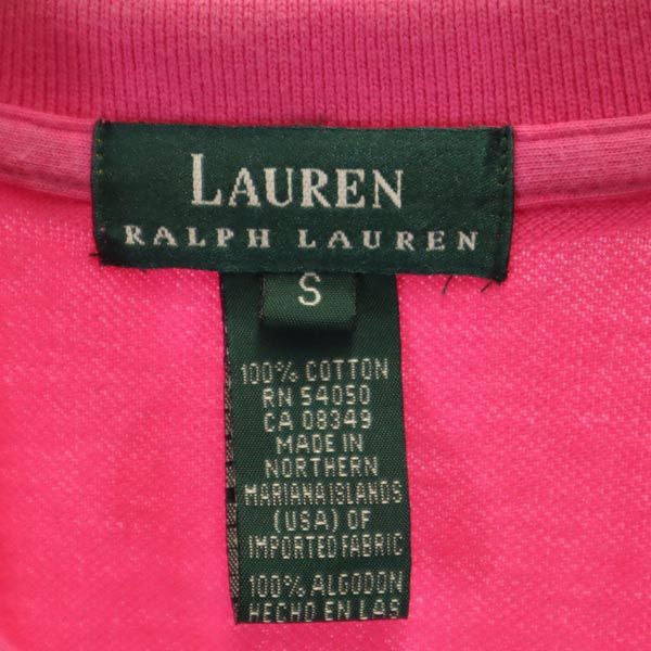 LAUREN RALPH LAUREN ローレンラルフローレン 半袖 ポロシャツ S ピンク 鹿の子 レディース