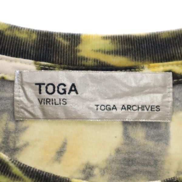 TOGA トーガ 日本製 総柄 半袖 Tシャツ 44 イエロー系 メンズ