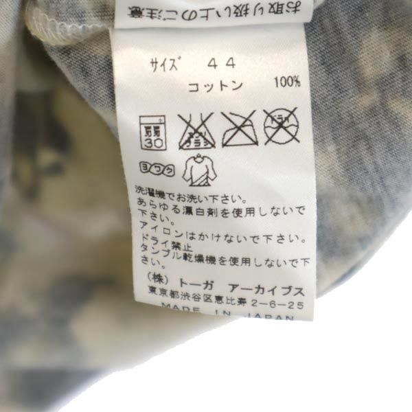 TOGA トーガ 日本製 総柄 半袖 Tシャツ 44 イエロー系 メンズ