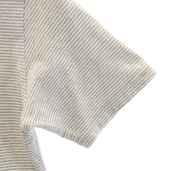 SASQUATCHfabrix. サスクワァッチファブリックス 日本製 ボーダー柄 半袖 ポロシャツ グレー系 レディース