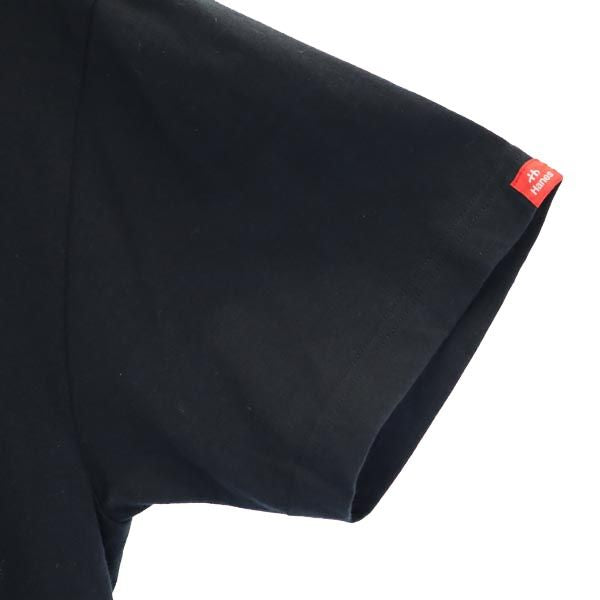 Hanes ヘインズ プリント 半袖 Tシャツ M ブラック系 メンズ