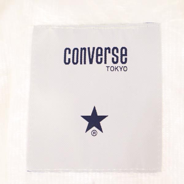 CONVERSE コンバース 日本製 両面 プリント 長袖 ジップパーカー 1 白×黒 レディース