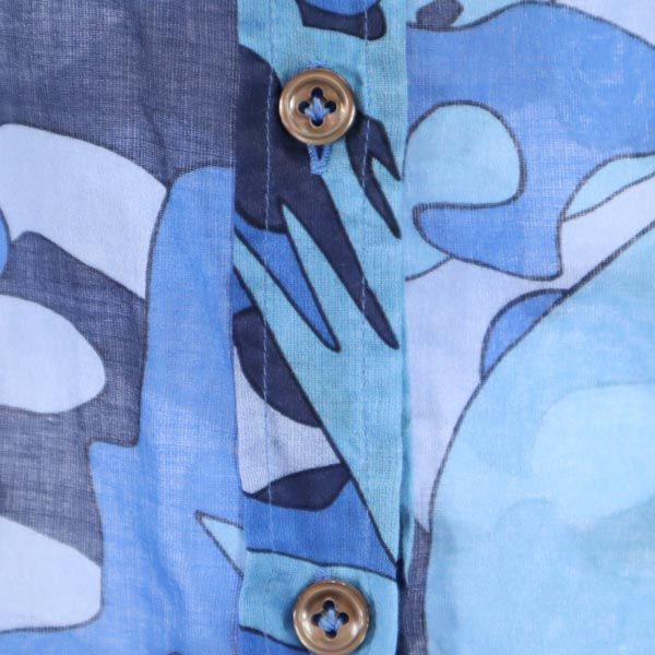 820 CALIBAN イタリア製 総柄 長袖 シャツ 42 青系 レディース