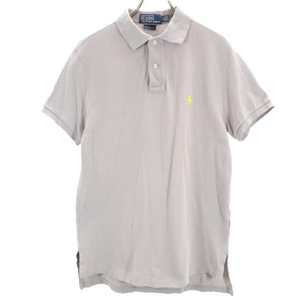 Polo by Ralph Lauren ポロバイラルフローレン 半袖 ポロシャツ S ライトグレー系 CUSTOM FIT 鹿の子 メンズ