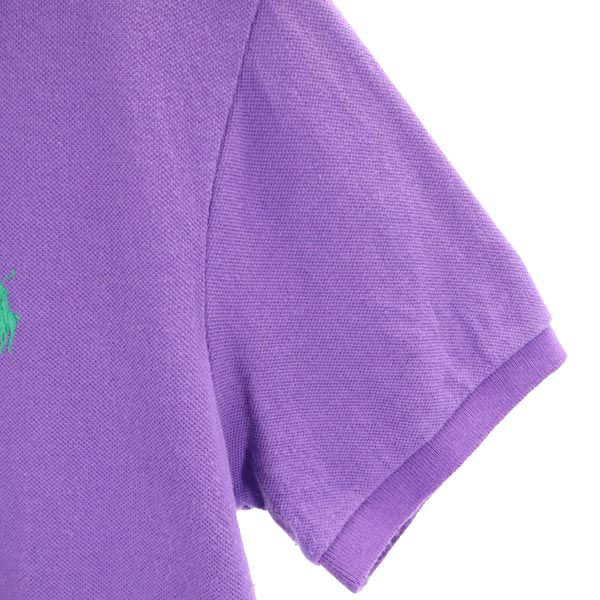 Polo by Ralph Lauren ポロバイラルフローレン 半袖 ポロシャツ S パープル CUSTOM FIT 鹿の子 メンズ