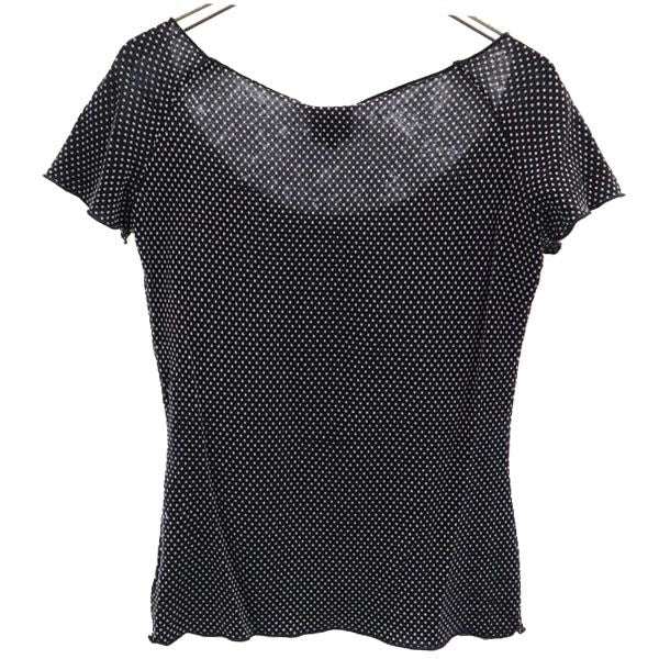 ARMANI COLLEZIONI アルマーニコレッツォーニ ドット 半袖 Tシャツ 42 ブラック系 カットソー レディース