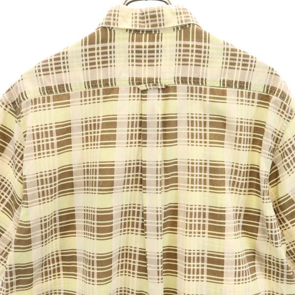 PEARLY GATES パーリーゲイツ チェック柄 ゴルフ 半袖 シャツ 3 茶系 メンズ