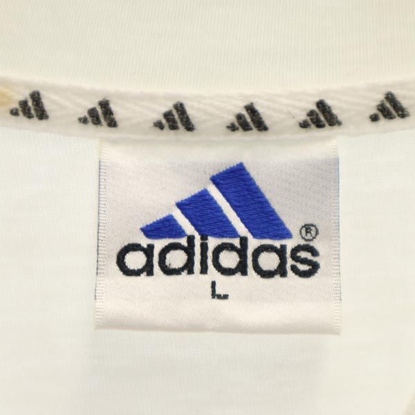 adidas アディダス ロゴプリント 半袖 Tシャツ L ホワイト系 メンズ