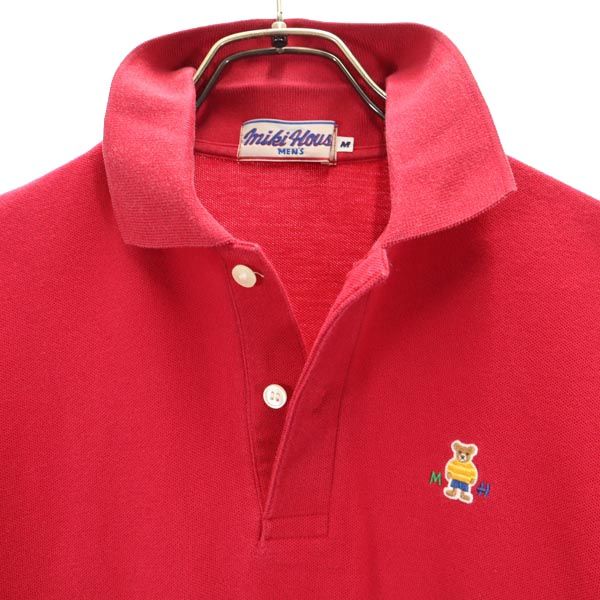 mikihouse ミキハウス 日本製 半袖 ポロシャツ M 赤系 鹿の子 メンズ