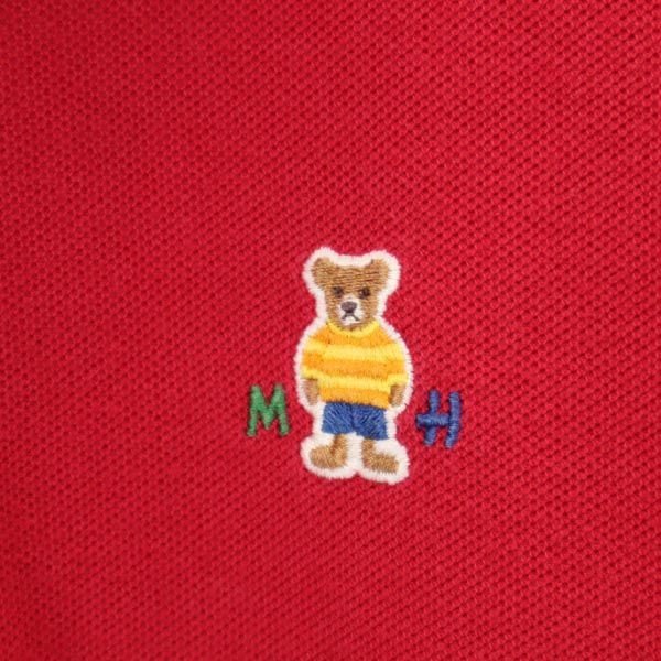 mikihouse ミキハウス 日本製 半袖 ポロシャツ M 赤系 鹿の子 メンズ