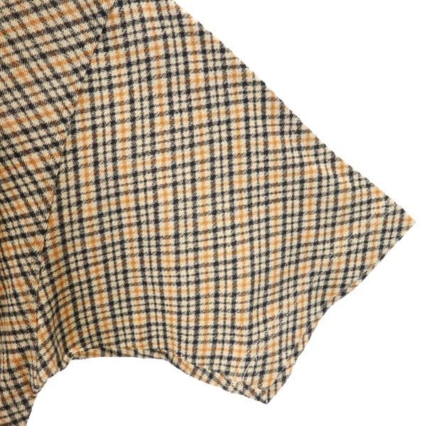 ダックス 日本製 チェック 半袖 Tシャツ M ブラウン系 DAKS メンズ