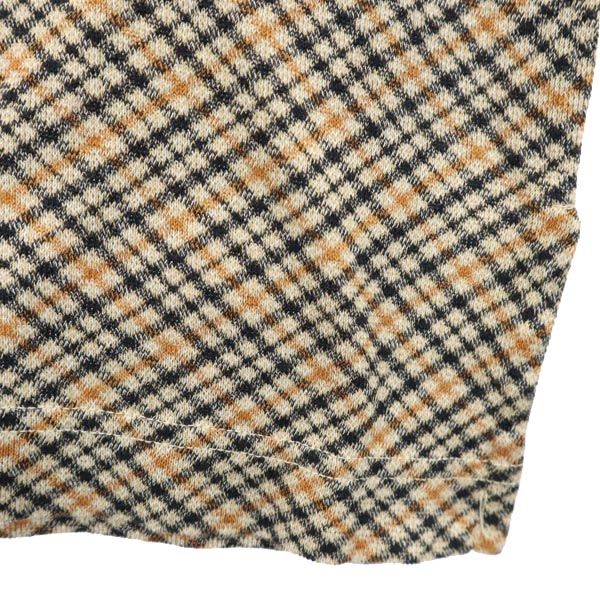 ダックス 日本製 チェック 半袖 Tシャツ M ブラウン系 DAKS メンズ