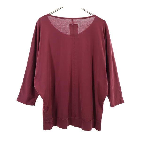 SHAREEF シャリーフ 日本製 プリント 長袖 ドルマンスリーブ Tシャツ 1 パープル系 ロンT レディース