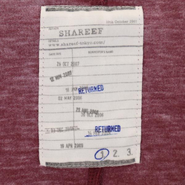 SHAREEF シャリーフ 日本製 プリント 長袖 ドルマンスリーブ Tシャツ 1 パープル系 ロンT レディース