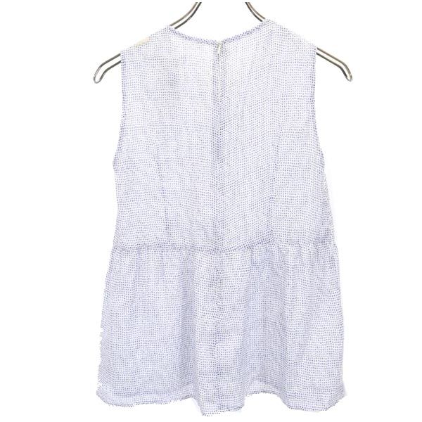 MAX MARA マックスマーラ ドット ノースリーブ カットソー 38 ホワイト系 バックジップ レディース