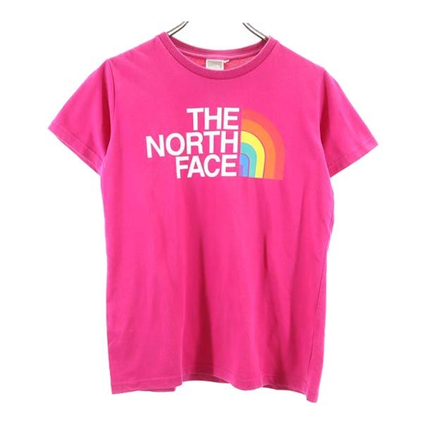THE NORTH FACE ノースフェイス NTW3490X ロゴプリント 半袖 Tシャツ M ピンク系 アウトドア レディース