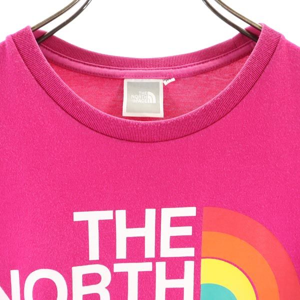 THE NORTH FACE ノースフェイス NTW3490X ロゴプリント 半袖 Tシャツ M ピンク系 アウトドア レディース