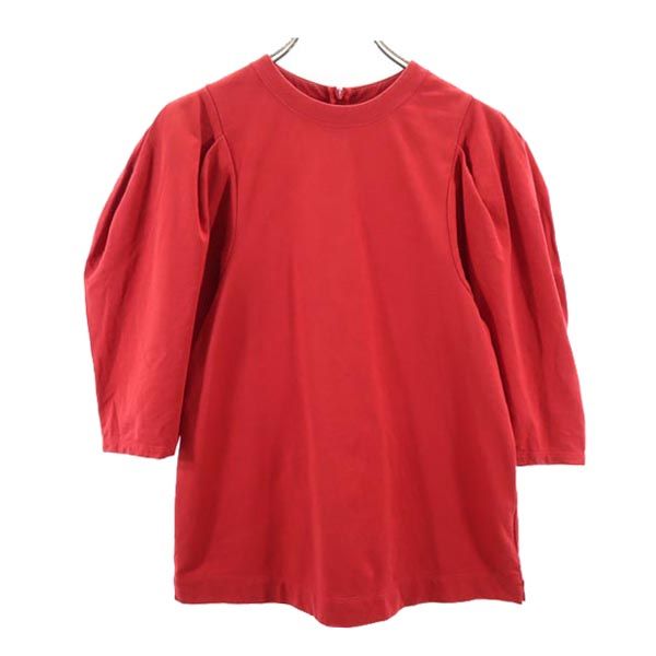 PUBLIC TOKYO パブリックトウキョウ 日本製 半袖 パフスリーブ カットソー FREE レッド系 バックジップ レディース