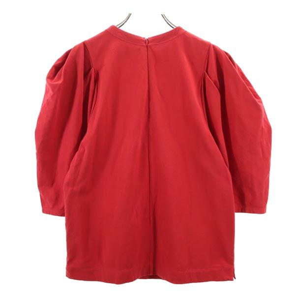 PUBLIC TOKYO パブリックトウキョウ 日本製 半袖 パフスリーブ カットソー FREE レッド系 バックジップ レディース