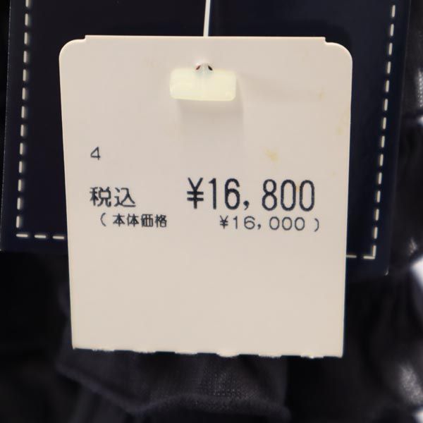 未使用 PREGA プレガ 日本製 ノースリーブ 段々フリル カットソー 38 ネイビー系 レディース