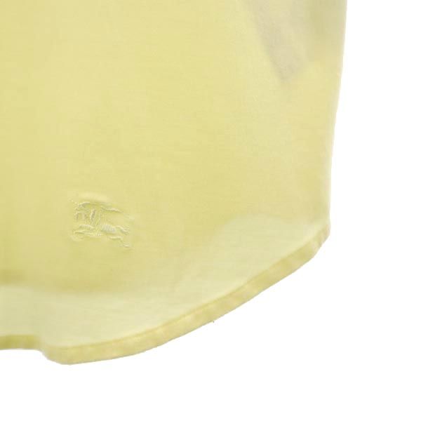 BURBERRY バーバリー 日本製 三陽商会 ロゴ刺繍 半袖 ポロシャツ 2 イエロー レディース