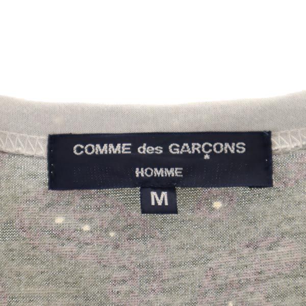 COMME des GARCONS HOMME コムデギャルソンオム 2016年 日本製 ペイズリー柄 半袖 Tシャツ M 白×カーキ メンズ