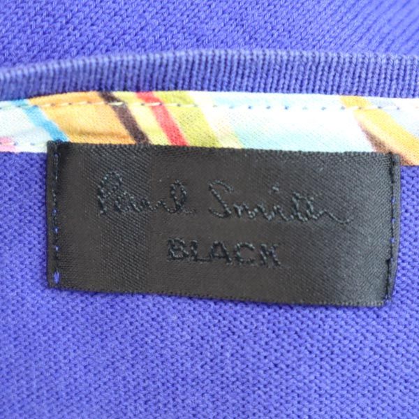 Paul Smith BLACK ポールスミスブラック 半袖 ニット カーディガン M ブルー系 レディース
