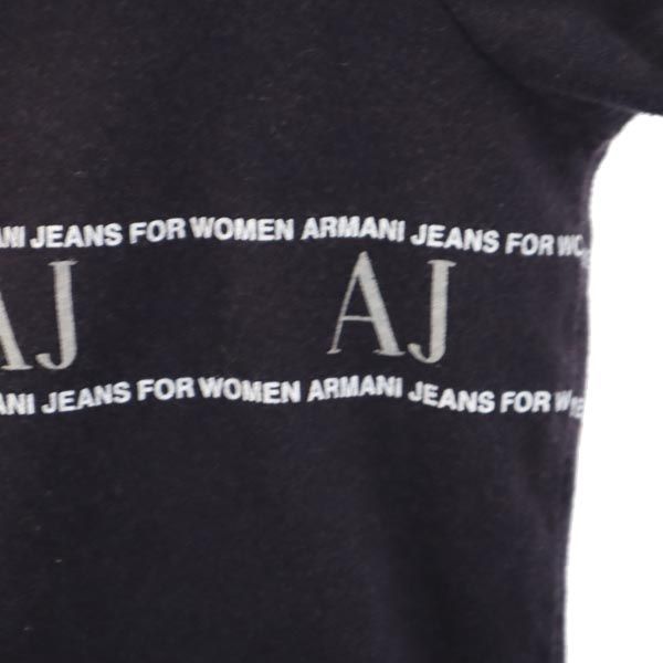 ARMANI JEANS アルマーニジーンズ イタリア製 ロゴプリント 半袖 Tシャツ USA6 ネイビー系 レディース