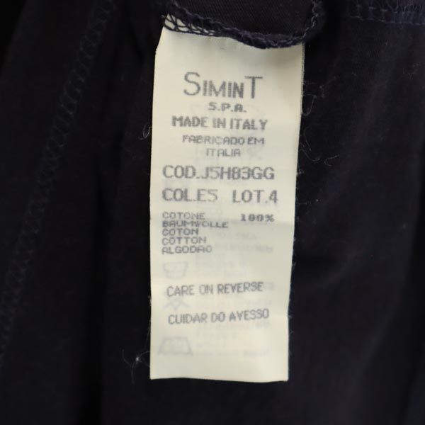 ARMANI JEANS アルマーニジーンズ イタリア製 ロゴプリント 半袖 Tシャツ USA6 ネイビー系 レディース