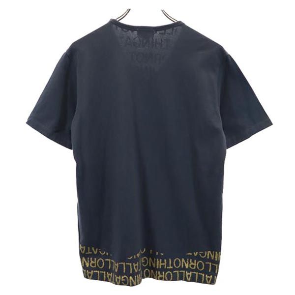 E.Z BY ZEGNA イージーバイゼニア 三陽商会 プリント 半袖 Vネック Tシャツ L グレー系 メンズ