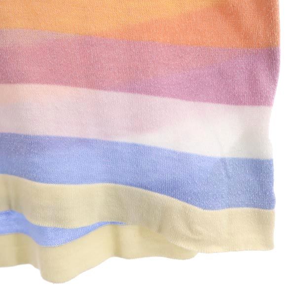 JOHN SMEDLEY ジョンスメドレー 英国製 ボーダー 長袖 Vネックニット カットソー レディース