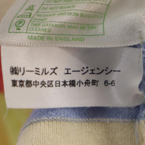 JOHN SMEDLEY ジョンスメドレー 英国製 ボーダー 長袖 Vネックニット カットソー レディース