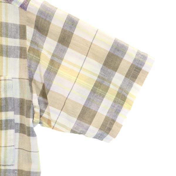 Eddie Bauer エディーバウアー 80s 黒タグ ヴィンテージ チェック柄 半袖 オープンカラーシャツ S レディース