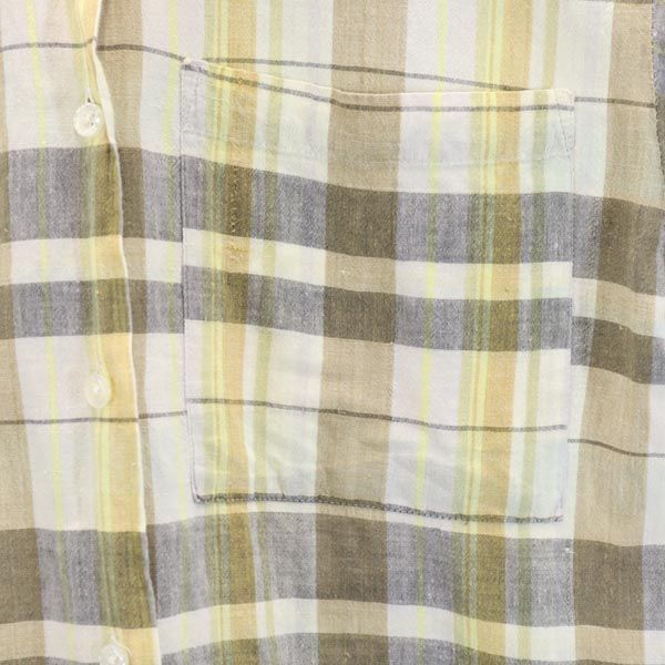 Eddie Bauer エディーバウアー 80s 黒タグ ヴィンテージ チェック柄 半袖 オープンカラーシャツ S レディース