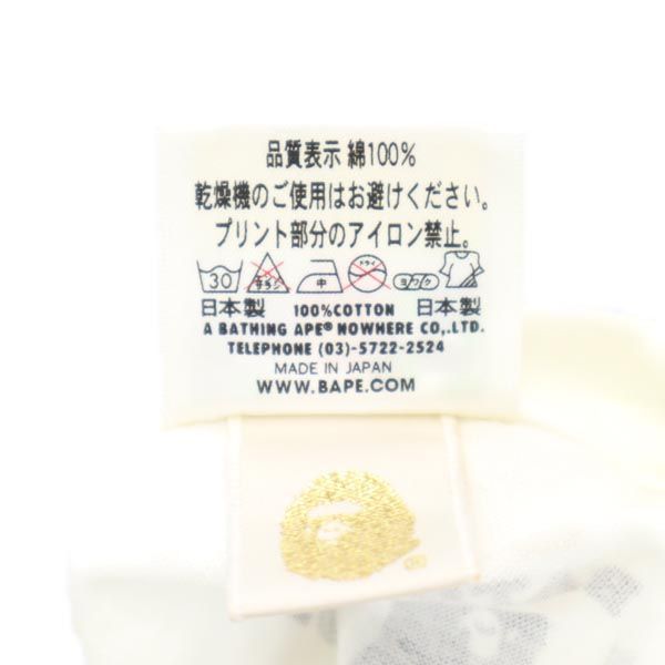 A BATHING APE アベイシングエイプ 日本製 ロゴプリント 半袖 Tシャツ XS ホワイト系 レディース
