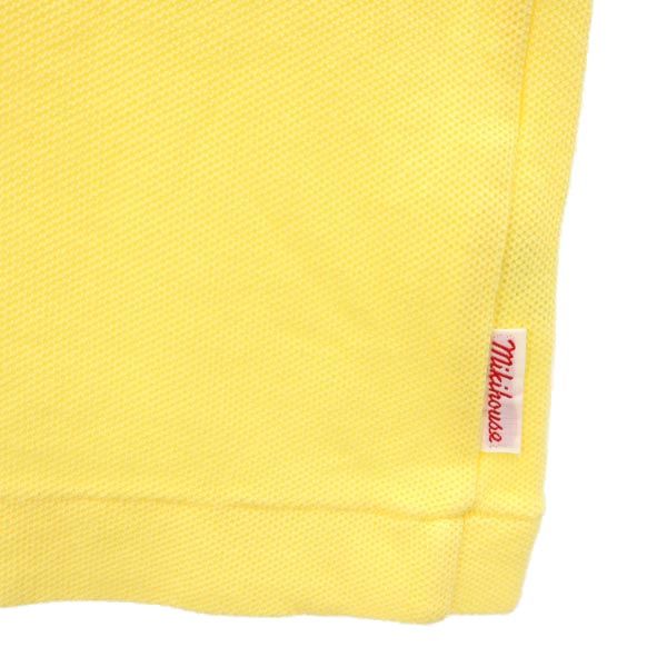 mikihouse MENS ミキハウス メンズ 日本製 バックロゴ刺繍 半袖 ポロシャツ M イエロー系 鹿の子 メンズ