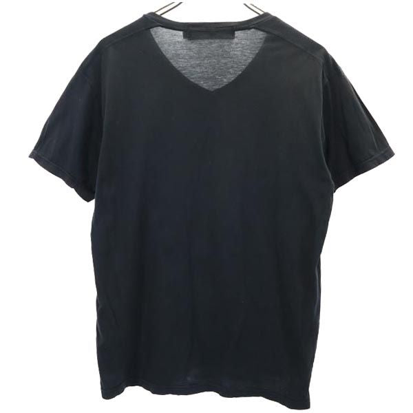 marka マーカ 日本製 プリント 半袖 Vネック Tシャツ 2 ブラック系 メンズ