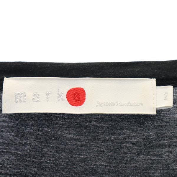 marka マーカ 日本製 プリント 半袖 Vネック Tシャツ 2 ブラック系 メンズ
