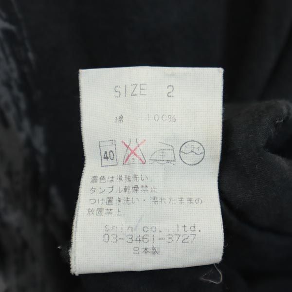 marka マーカ 日本製 プリント 半袖 Vネック Tシャツ 2 ブラック系 メンズ