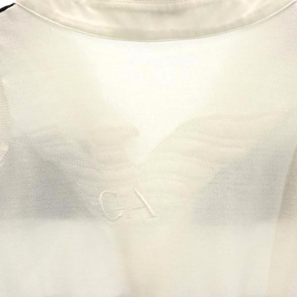 エンポリオアルマーニ ボーダー ノースリーブ ニット カットソー 40 白×黒 Emporio Armani レディース